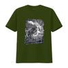 Gothic Dark Fantasy Black White Wolf Print Casual Streetwear T Shirt Vintage Washed Comfortable Top For Everyday Wear Fashion