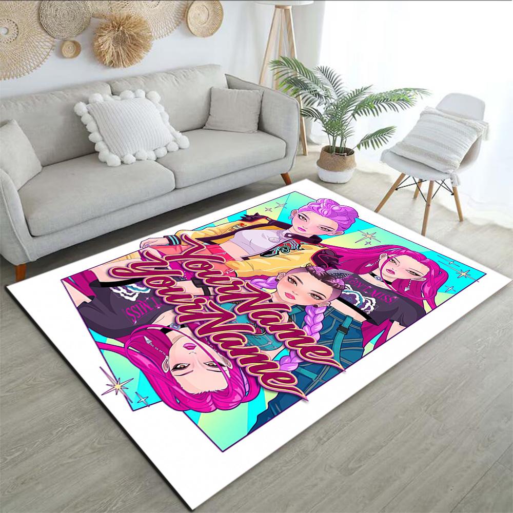Meninas Caçadoras de Demônios (8) Personalize seu tapete com nome, almofada para cadeira de escritório, presente para quarto de casa, sala de estar.