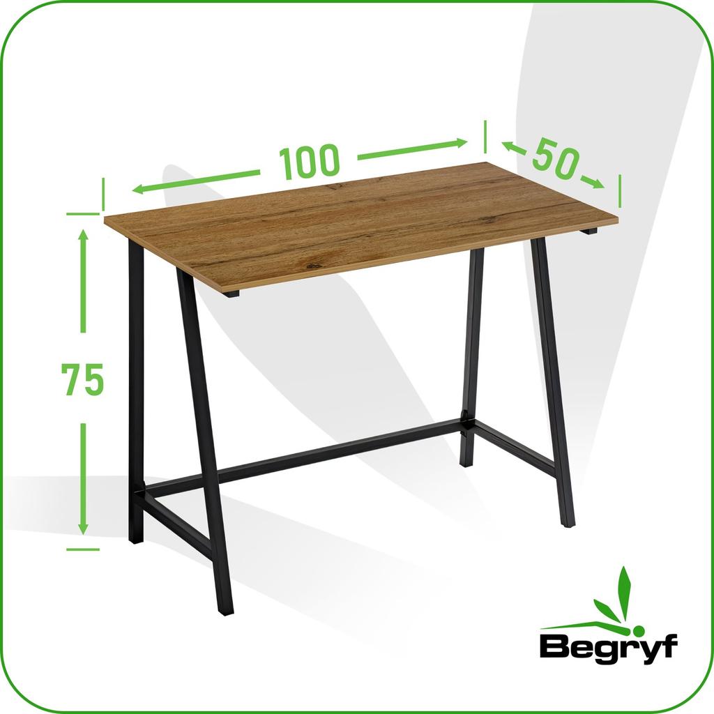 Biurko Małe Proste Olcha Loft 100X50X75 Vb4A Begryf