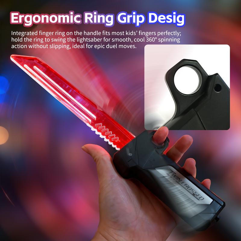 Bright Double Edged Telescopic Lightsaber Flash Sword With Red And Blue Light For Cosplay Sword Toy Party Family Interactive Toy