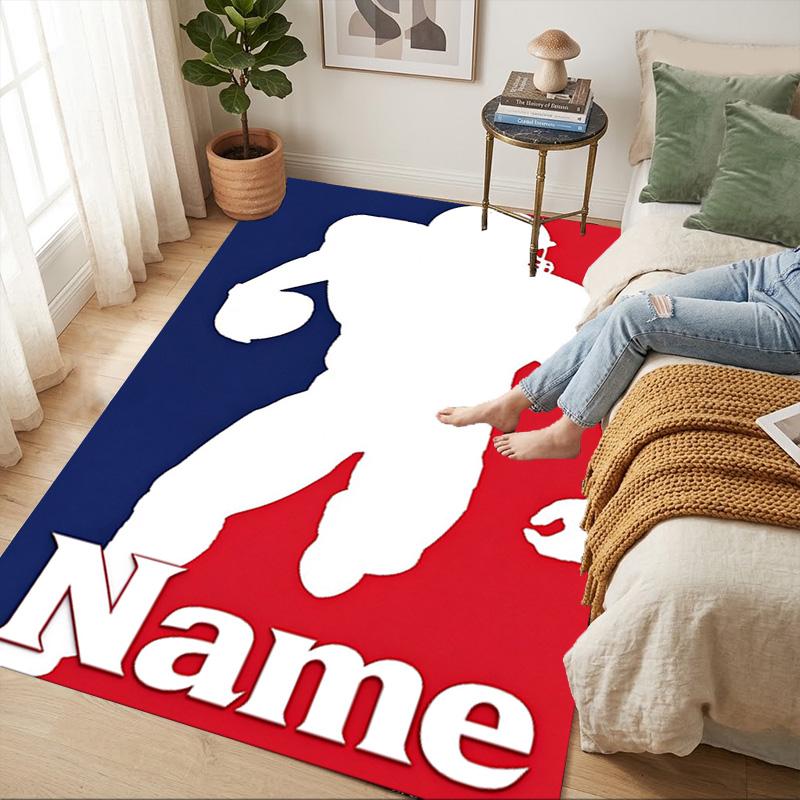 Custom Football Player Area Rug Living Room Nonslip Soft Carpet For Bedroom Game Playroom Sofa Office Home Decor Doormat Christmas Gift C10372