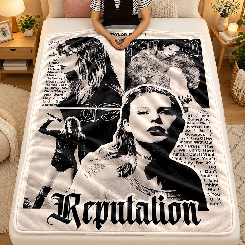 Flannel BlanketTaylor Swift Warm Soft Throw Blanket for Indoor Sofa Bed Living Room Use