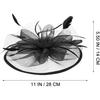 GALPADA Black Mesh Fascinator Hat for Women Vintage Wedding Bride Hat Decoration with Plume Flower Headband, Tea Party and Banquet Special Occasion