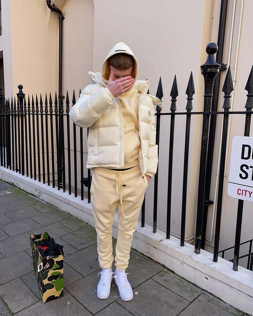 Trapstar Beige Small Logo Cotton Jacket with Detachable Hood