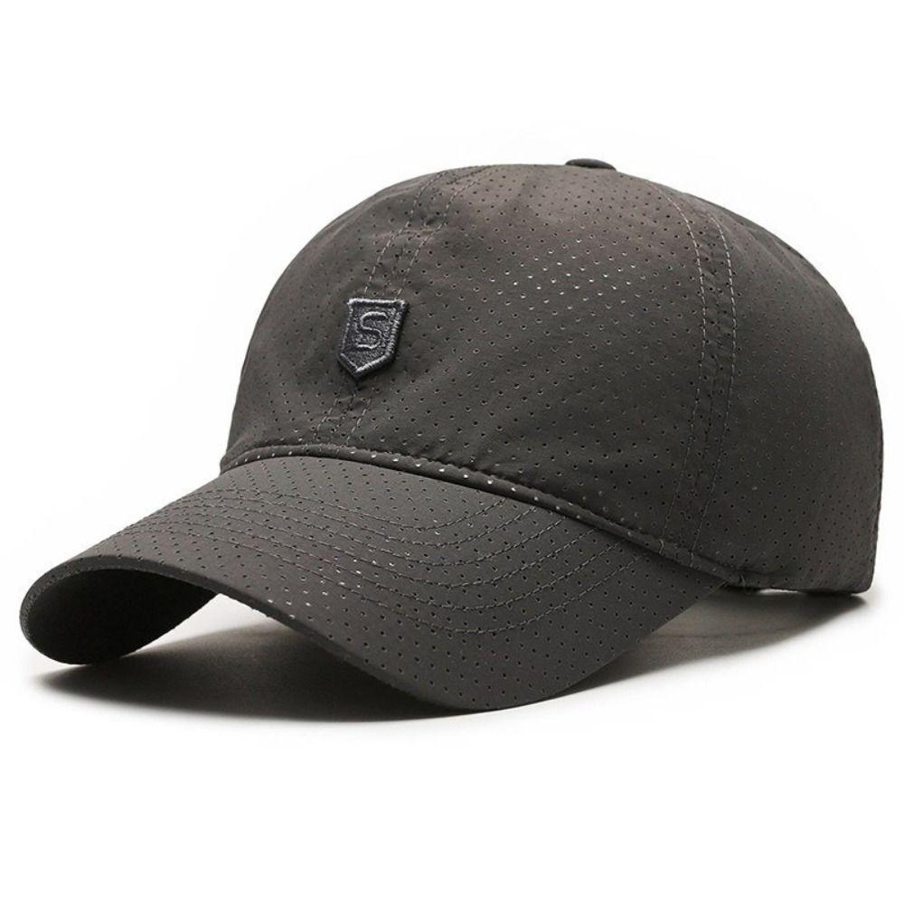 Breathable Perforated Quick-Drying Hat Sun Protection Letter S Embroidery Summer Sun Hat Adjustable Baseball Cap For Women Men