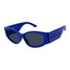 Balenciaga Letter Logo Print Acetate Irregular Shape Sunglasses Men Sunglasses Blue BB0258S010