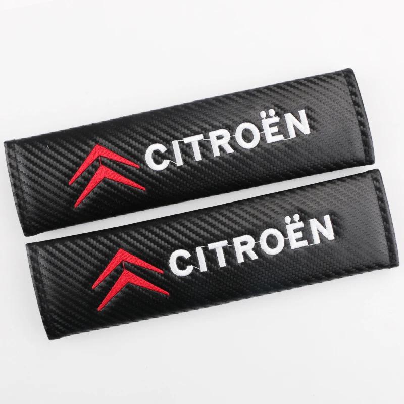 

for Citroen C4 C3 C5 C1 C2 Berlingo C-Elysee C4-Picasso C4-Aircross Carbon fiber Car Seat belt Cover Protective Pad Accessories