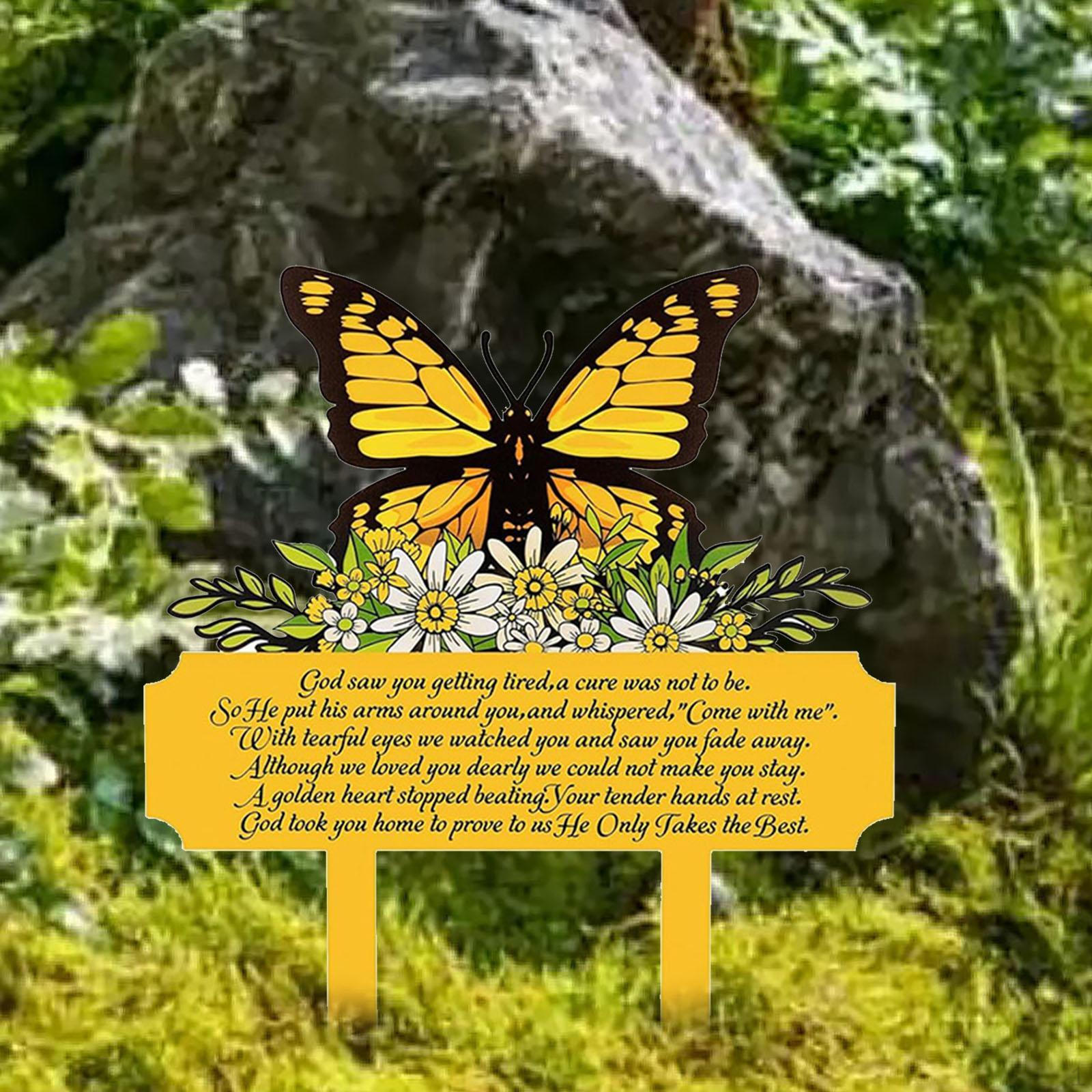 

Cemetery Memorial Plaque, Butterfly Anniversary Plaque жовтий