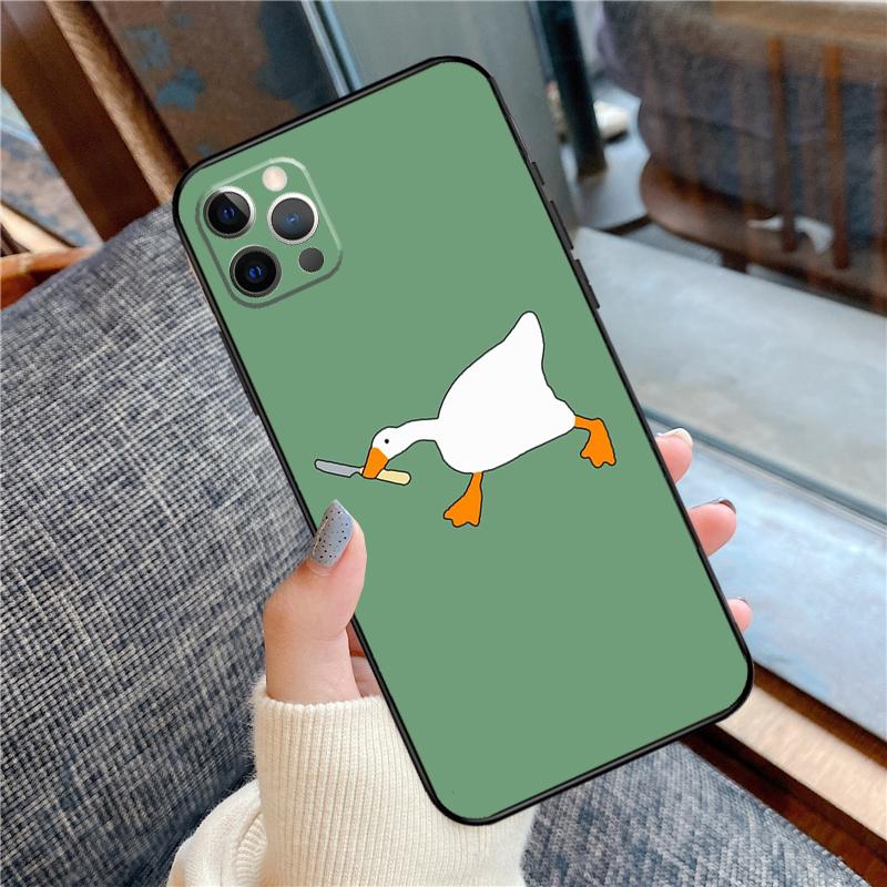 Cartoon Cute Goose Game Phone Case For iPhone 16 15 13 12 11 14 Pro Max 12 13 mini XR 15 16 Plus 16e Cover Shell
