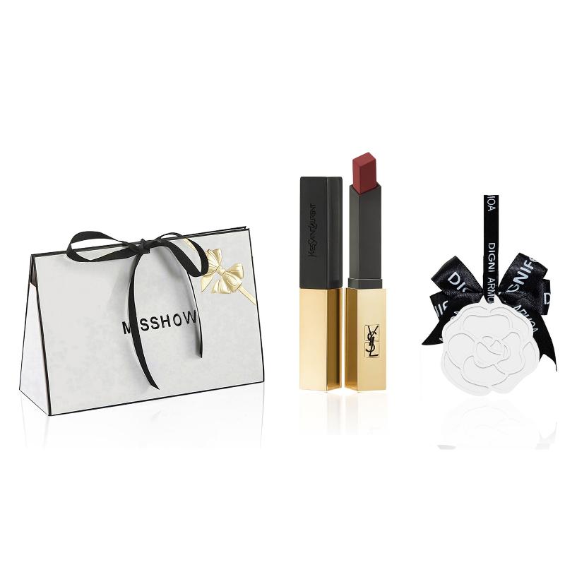 

SAINT LAURENT Black Tube Premium Bowknot Shopping Bag Lip Gloss Matte