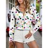 Spring and Autumn 3D Digital Print Women's Fashionable Collared Long Sleeve Casual Shirt