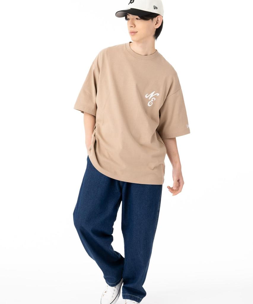 New Era Classic NE Short Sleeve Exclusive To Oversized Cotton Size Size T-Shirt, Camel, ONSPOTZ, Tee, L, S/S