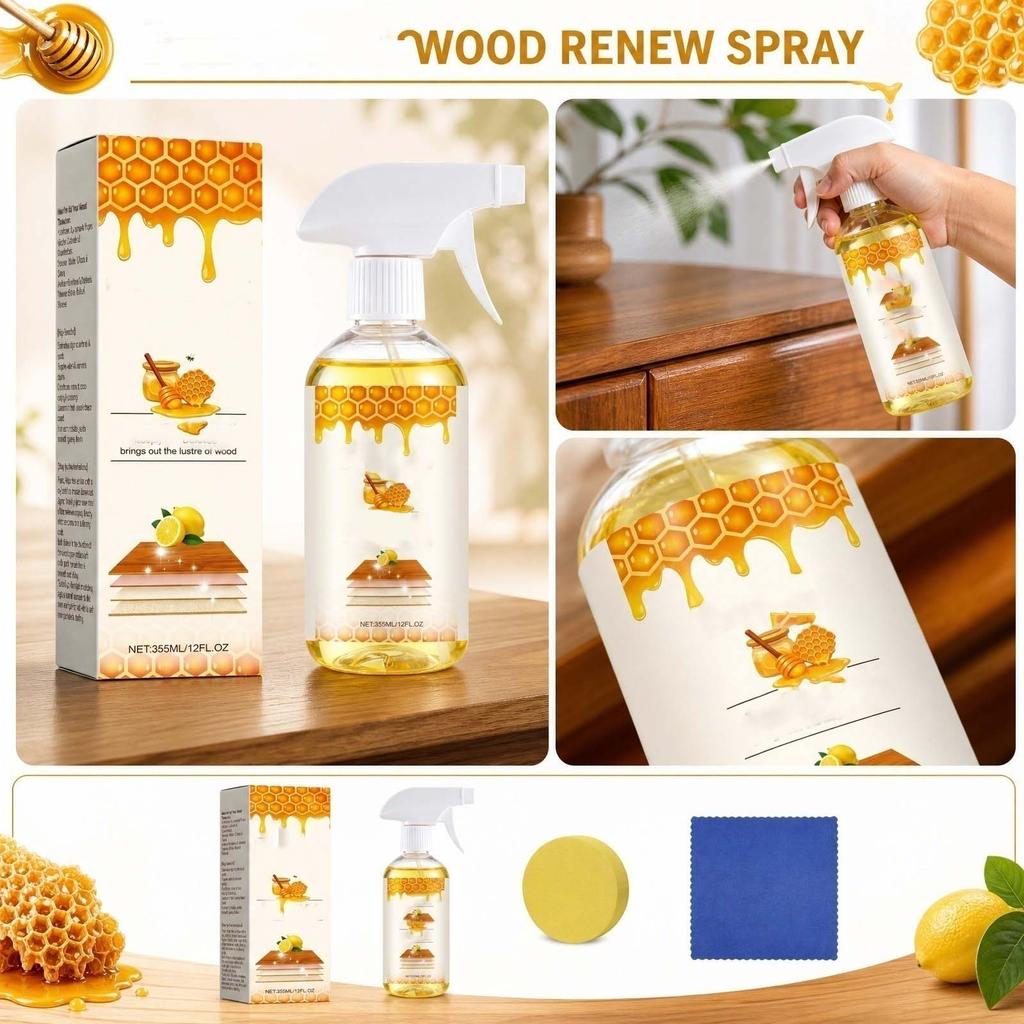 Holzpolitur Bienenwachs Spray 350ml Möbelpolitur Pflegender Holzriss Reparatur Spray für Holzoberflächenpflege und Wartung