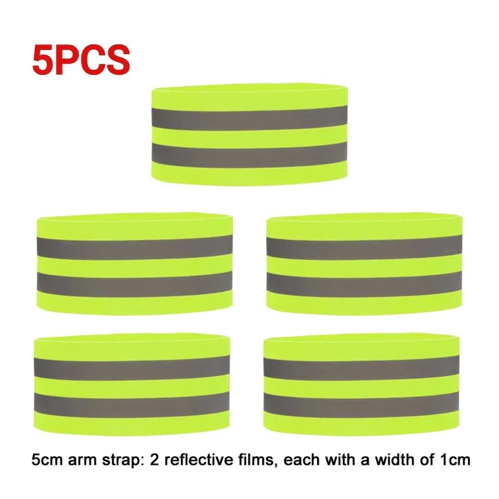 1-5PCSReflective Armband Adjustable Reflective Bracelet Strap High Visibility Safety Reflector for Night Walking Cycling Running