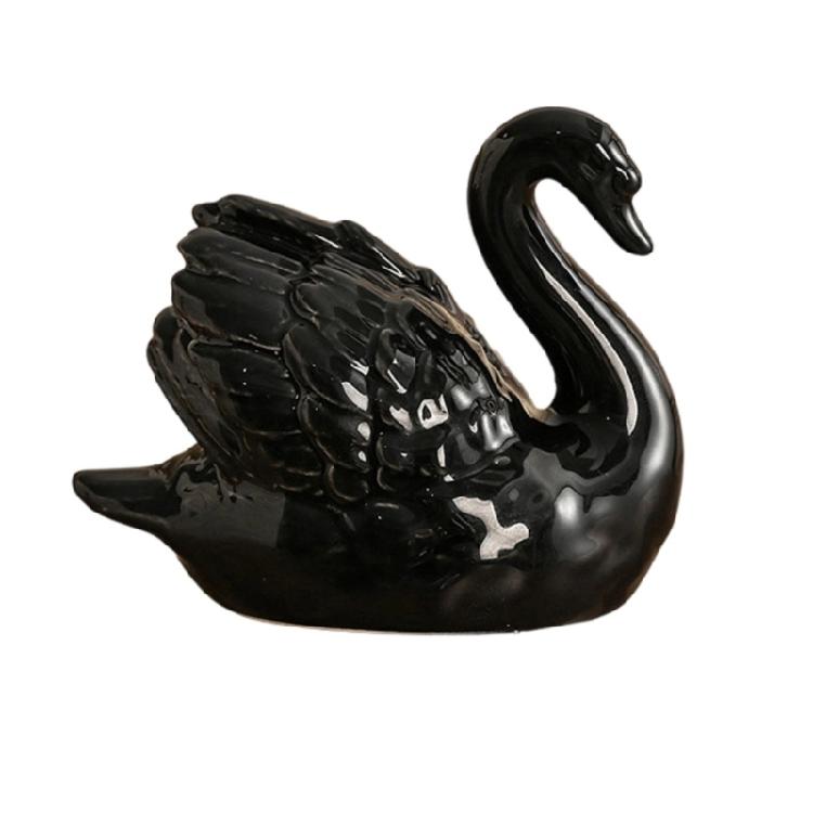 Figura di Anatra in Porcellana Statuetta Animale Ceramica Elegante da Collezione per Case Moderne Accento Ornamentale per Styling Interni Ufficio
