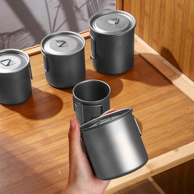 Portable Full Titanium Mark Cup Mugs Foldable Handle for Water Coffee Picnic Juice Beer Wine Lighter Camping Out Door