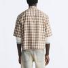 Zara Color Block Checkered Square Neck Short Sleeve Shirt Men Shirts Khaki 2688340-710