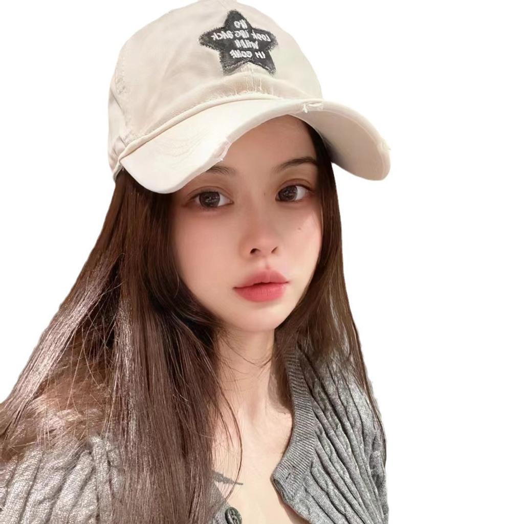 Korean Style Washing Old Baseball Cap Retro Men's and Women's Trendy American Baseball Cap Five Pointed Star Sunshade