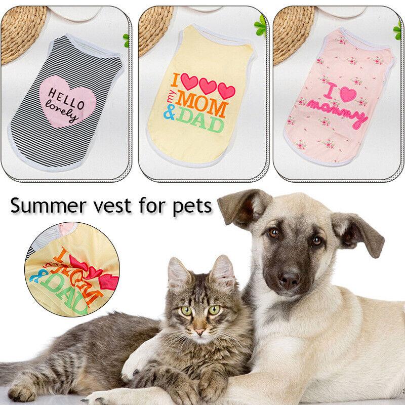 Haustier-Hundekleidung, T-Shirt, Weste, Kleidung, Welpen, Katze, niedliches bedrucktes Kostüm