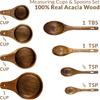Wooden Measuring Cups and Spoons Set - Wood Measuring Cups, Wooden Measuring Spoons Set, Wood Kitchen Accessories, Cute Measuring Cups, Measuring Set