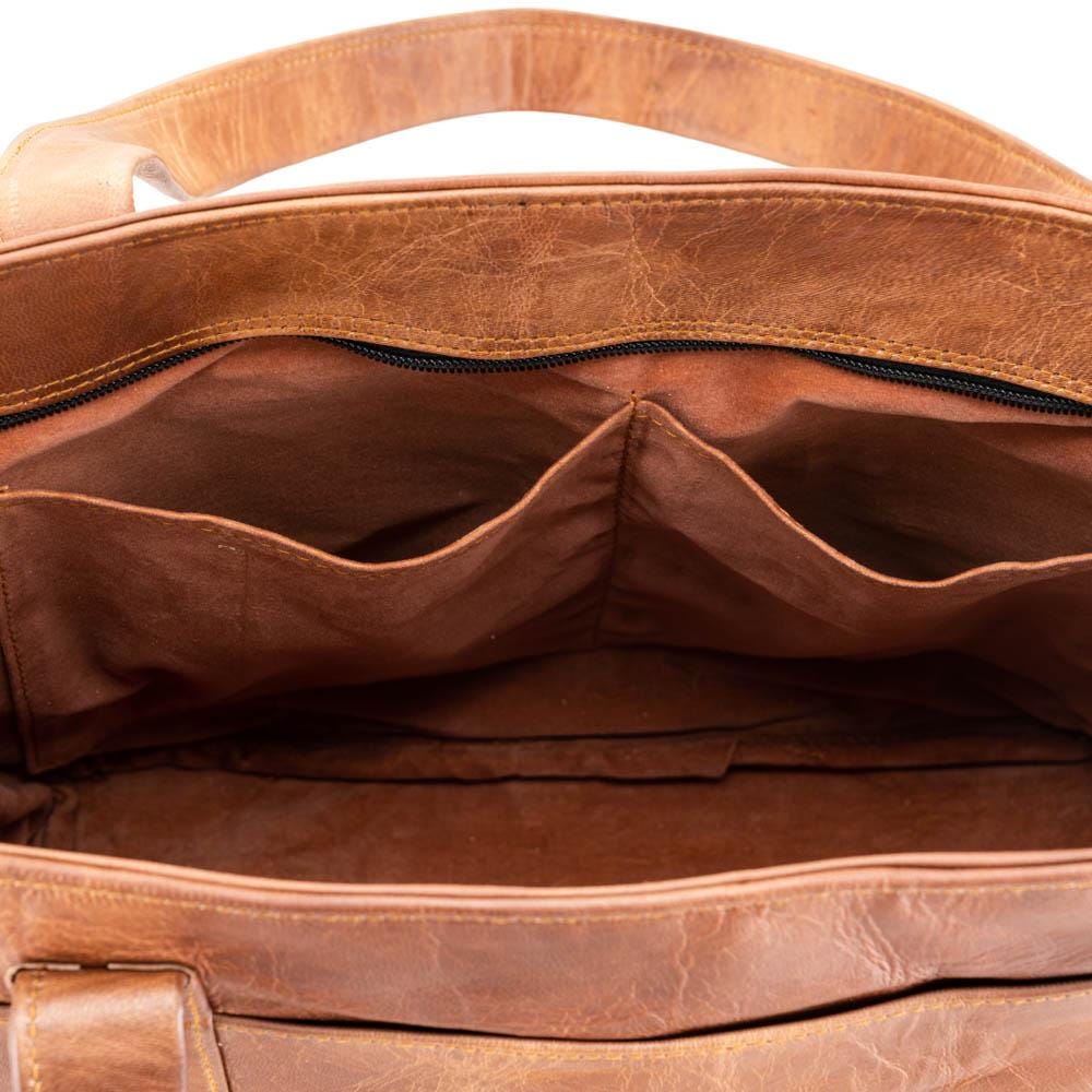Borsa a Tote in Pelle Vintage Fatta a Mano – Borsa da Giorno da Donna