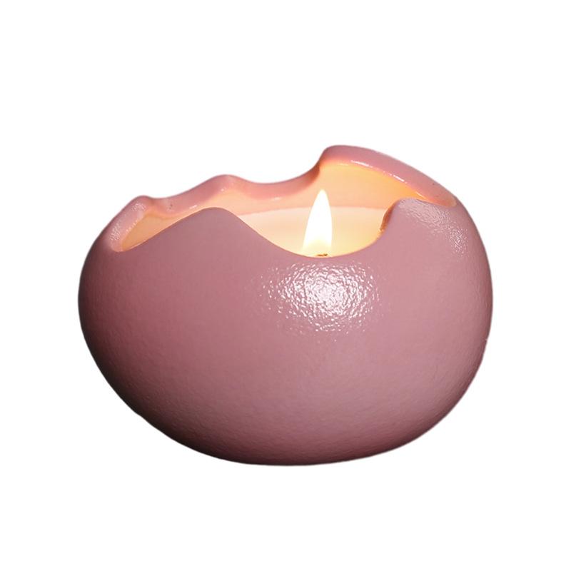 Copo de Vela Cerâmico Criativo Casca de Ovo Copo Vazio Alto Valor Utensílios para Velas de Aromaterapia Suporte para Velas Simples Ornamento