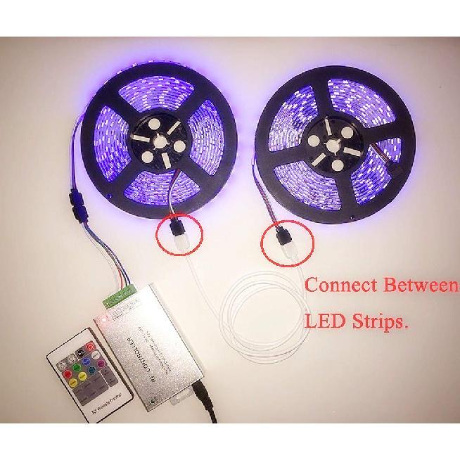 2pcs 1m 3.3ft RGB LED Strip Extension Cable 4 Pin LED Tape Extension Cord LED Ribbon Connection Cable LED Rope Connector Wire 4-Pin Adapter Plug for