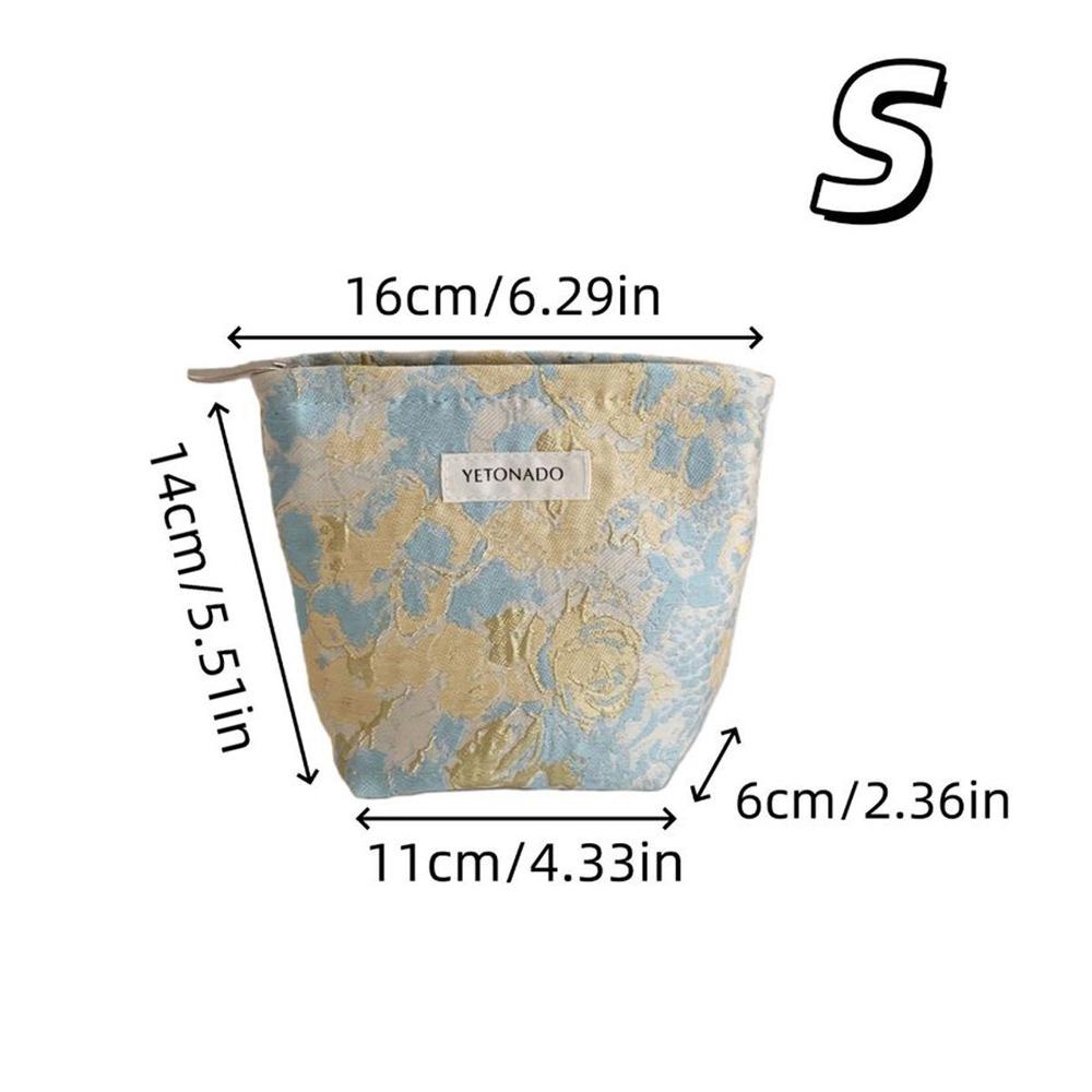 

Polyester Canvas Flower Clutch Bag Large Capacity Flower Pattern Cosmetic Storage Pouch Portable Zipper Closure