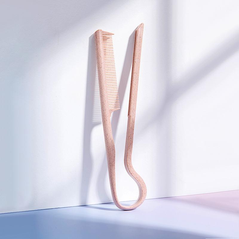 

Выпрямляющая расческа Wheat Straw V-Splint для укладки волос в домашних условиях. Инструмент для выпрямления волос. Уход за волосами. розовый