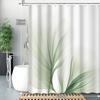 Elegant Green Bamboo Leaves Waterproof Shower Curtain – Perfect For Adding A Fresh And Natural Touch To Your Bathroom Decor