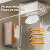 Simple Wall Mounted Tissue Box Tissue Storage Case Tissue Dispenser Box For Kitchen Hanging Tissue Box Bathroom Supplies