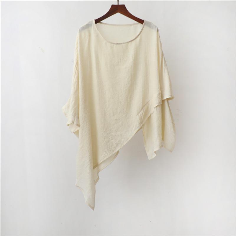 Women's Summer 2025 Irregular Hem Loose Fit Sunscreen T-Shirt