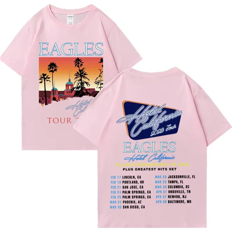 Amerykańskie Zespoły Rockowe Eagles Trasa Mężczyźni Kobiety Grafika T-shirt Wysoka Jakość Unisex Czysta Bawełna Nadruk Casualowe T-shirty z Krótkim Rękawem