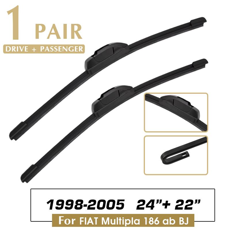 

BROSHOO Car Wiper Blade Natural Rubber 24 +22 1998-2010 For FIAT Multipla 186 ab BJ Front Windshield Windscreen Cars Accessorie For FIAT