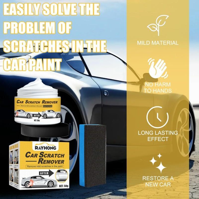 Rayhong Scratch Remover Cream For Cars Effective Paint Scratches Repair Kit 50g With Sponge