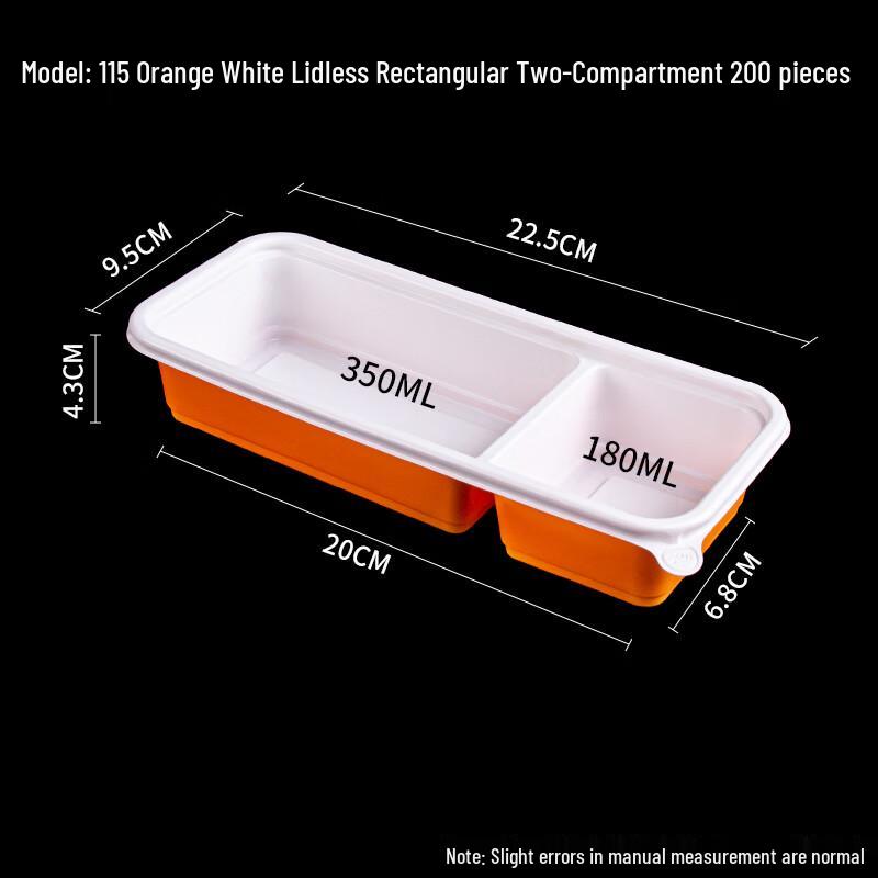

Disposable Rectangular Divided Food Containers (Lidless)