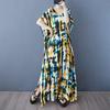 DIMANAF New 2025 Women Summer Plus Size Dress Loose Beach Printing Basic Casual Long Dress Oversized