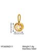 CARLIDANA Waterproof 12 Month Crystal Birthstone 14K Gold Plated Stainless Steel 8MM Birthstone Bezel Pendant DIY Charm