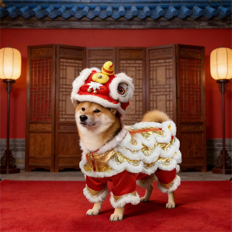 Costume Lion Dance Dog And Cat Spring Festival Dog Costume Chinese New Year Role Play Puppy Pet Chihuahua Puppy Costume