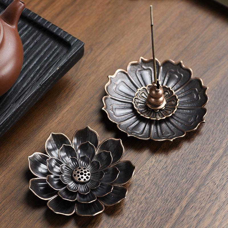 1Pcs Porous Lotus Zen Line Incense Insertion Incense Holder Sandalwood Burner Lncense Plate Tray Retro Home Decorations 7