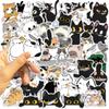50 Cartoon Kitten with Knife Graffiti Stickers Decorate Guitar Notebook Suitcase DIY Waterproof