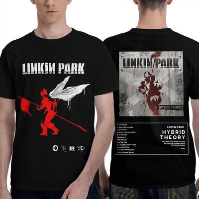 L-Linkin P-Park   Camiseta Masculina Banda  Camiseta Crazy Manga Curta Gola Careca Camiseta 100% Algodão Roupas Plus Size