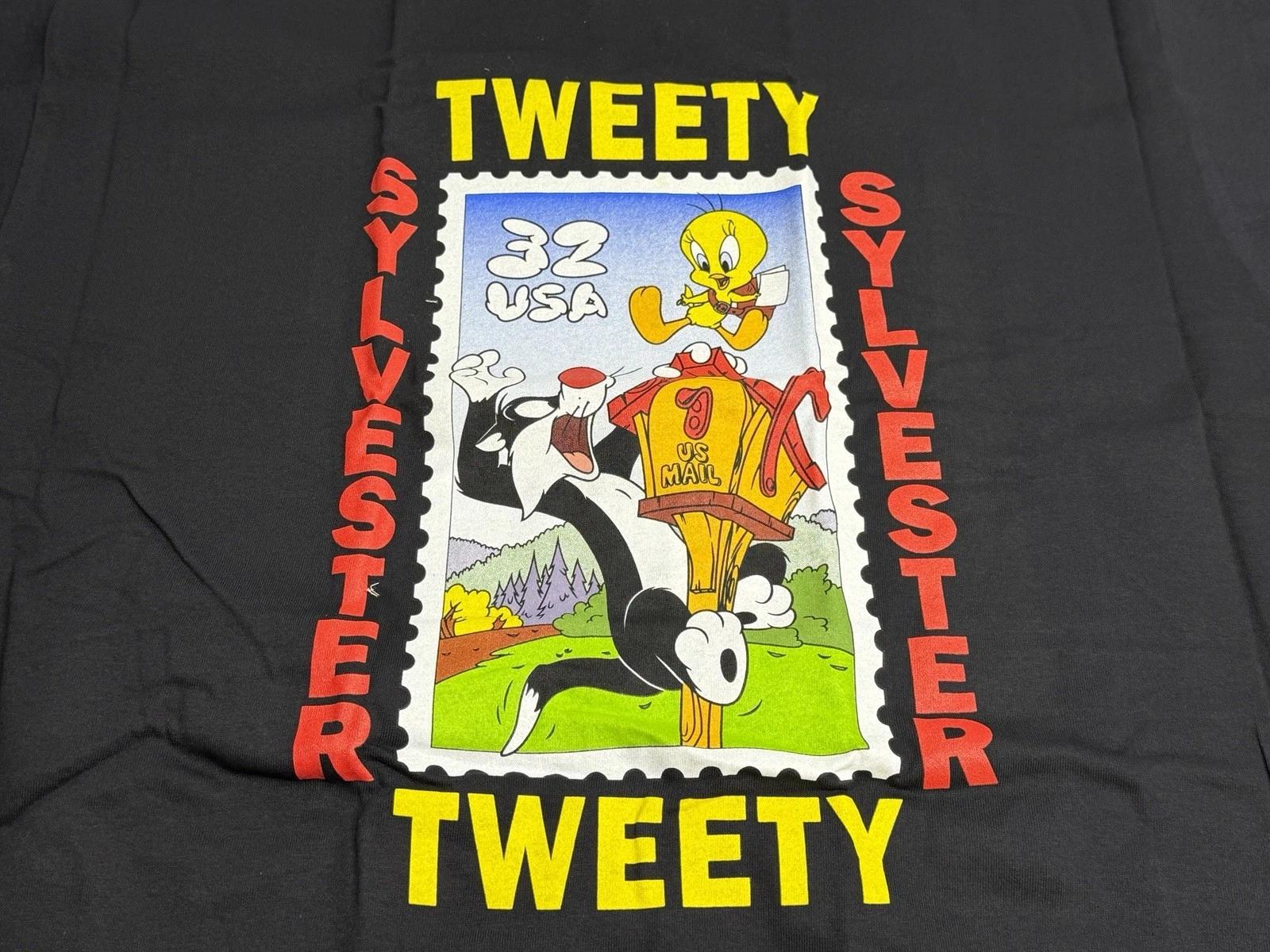 

NEW Vintage Looney Tunes Shirt L/XL Tweety Sylvester Stamp USPS Warner Bros L