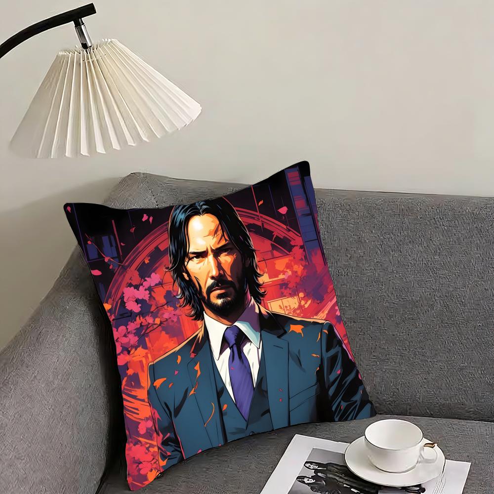 

John Wick handsome Cushion Cover Reversible Plush Pillow Cover – For car, sofa, bedroom, perfect as a gift. 12x12Inch