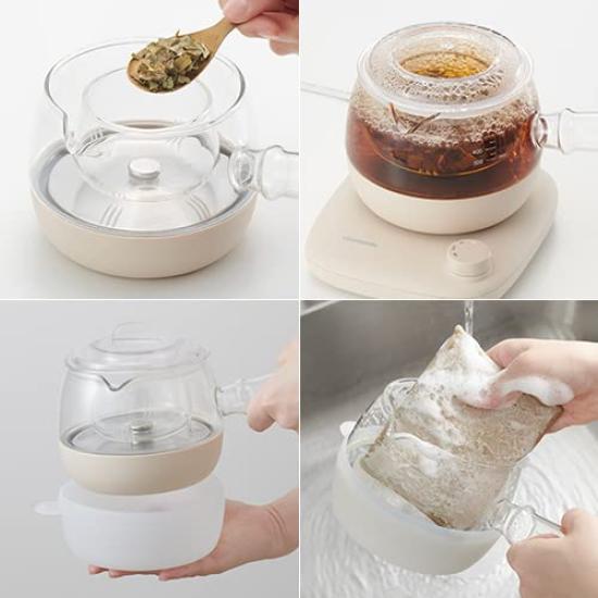 Glass Kettle KYUSU Boiling Electric Kettle Glass Teapot Water Boiling Kettle Transparent Teapot [Vitantonio Official] (VEK-30-I) [With Mode]
