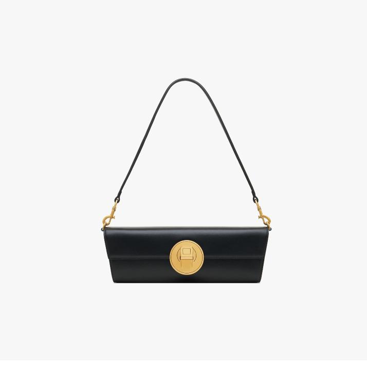 Small Vintage Luxury Shoulder Bag for Women Genuine Black Leather Lightweight Niche Design Armpit Wearable