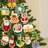 Christmas Tree Santa Claus Wooden Holiday Pendants - Cartoon Hang Tags for Party Decorations & Gifts