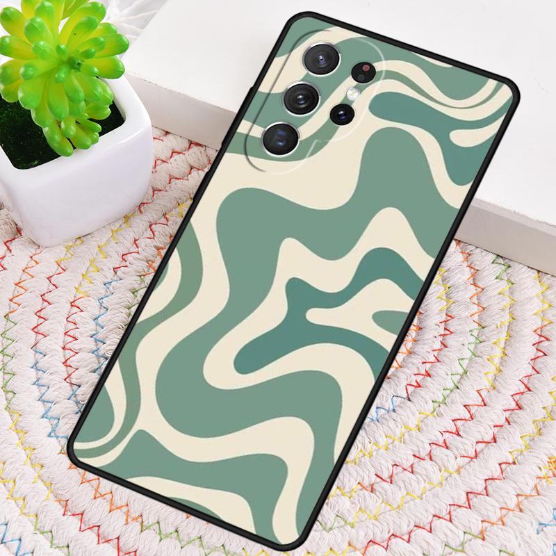 Liquid Swirl Abstract Beige Sage Green soft Phone Case For Samsung Galaxy note 10 pro S26 S25 S24 S23 S22 S21 Plus Ultra Cover