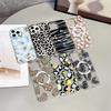 For iPhone 16 Pro Max Magnetic Case Hollow Leopard Print Design TPU PC Phone Back Cover