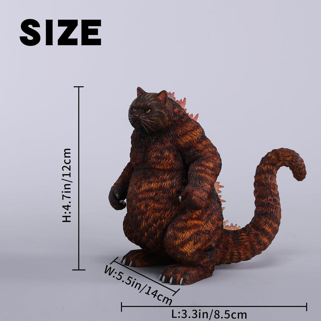 JXK Gojinyan Figurka Kota Statua Kot Kot Miłośnik Kotów Model Żywiczny Dodatek na Biurko Dekoracja Prezent Urodzinowy Malowany Produkt Gotowy (Wydanie drugie)